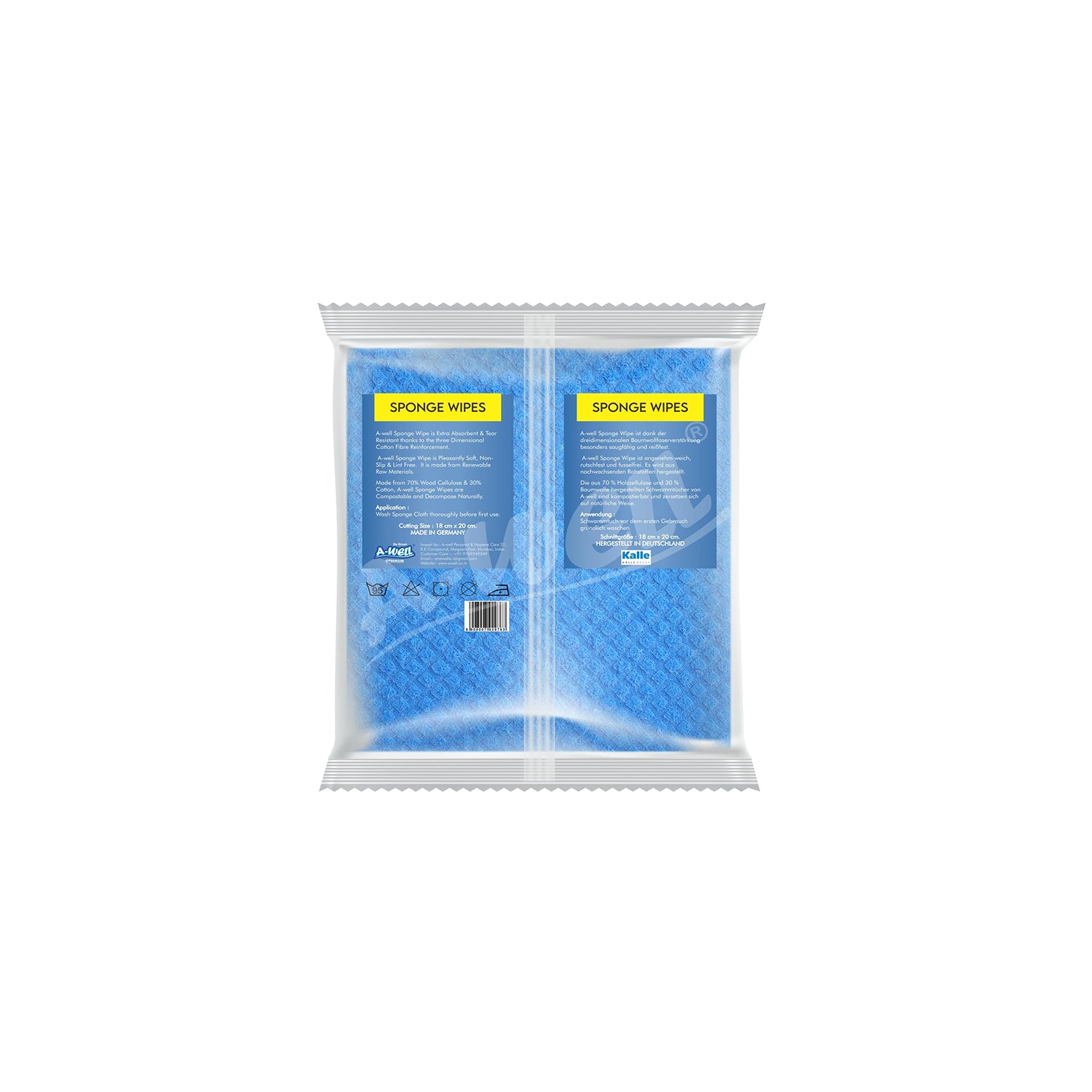 A-Well Premium Sponge Wipes 5Pcs