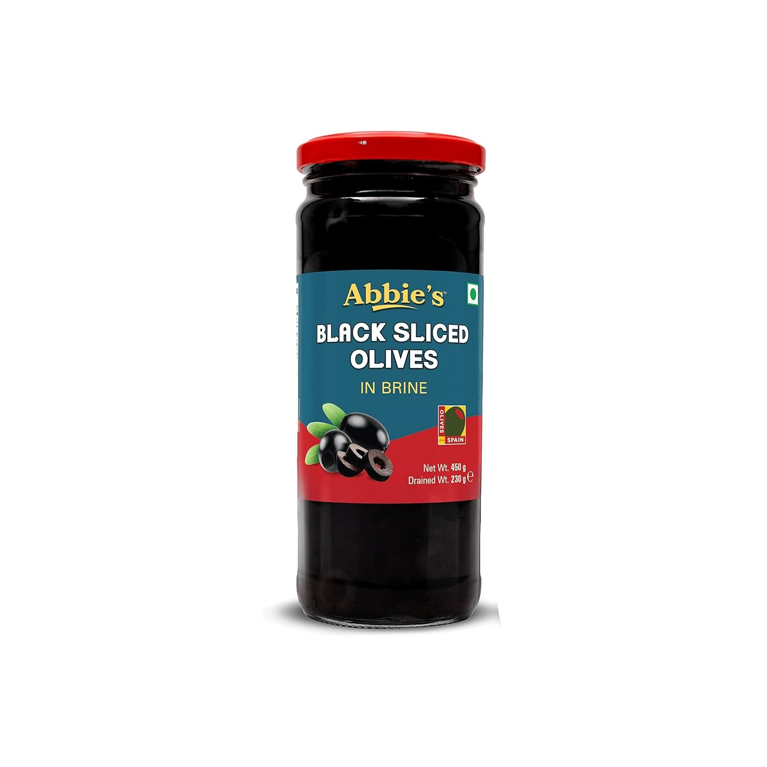 Abbies Black Pitted Olives 450 Gm