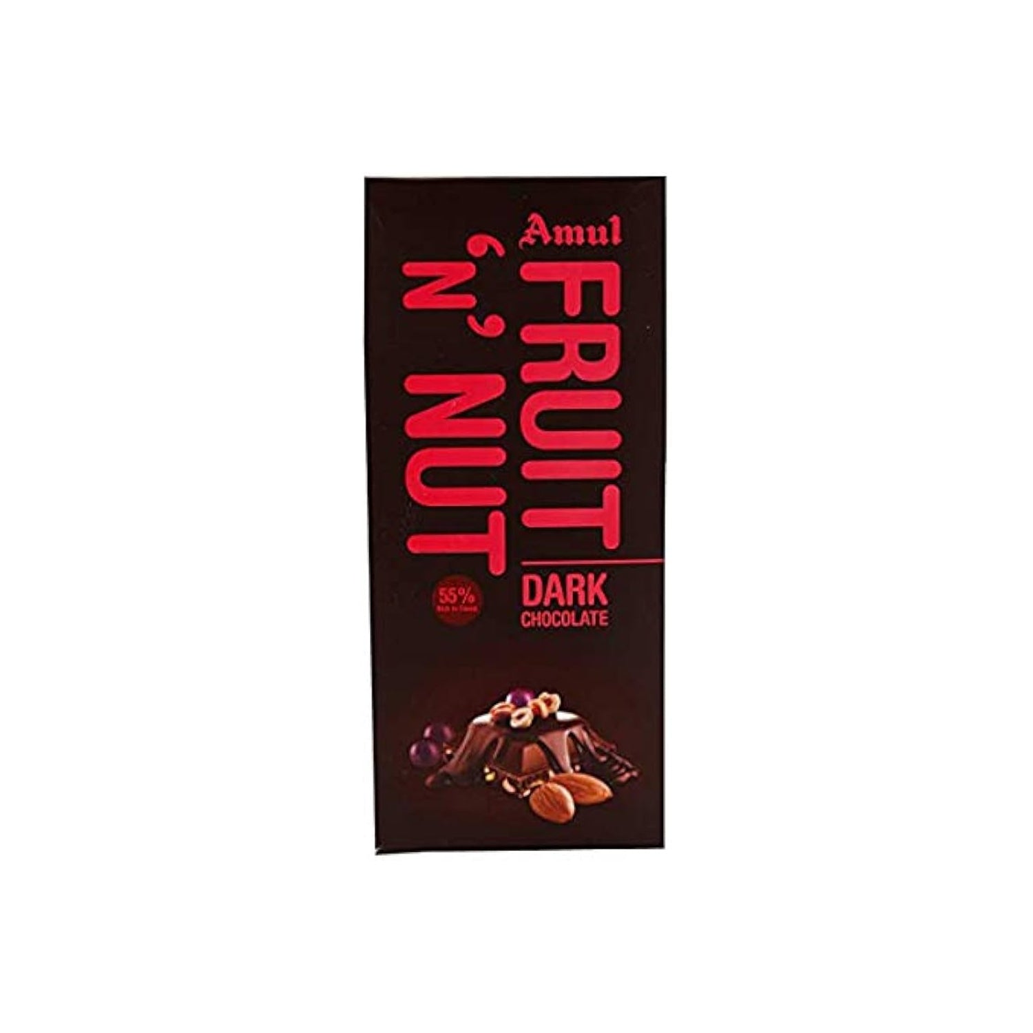 Amul Fruit N Nut 55% Dark Chocolate 150Gm