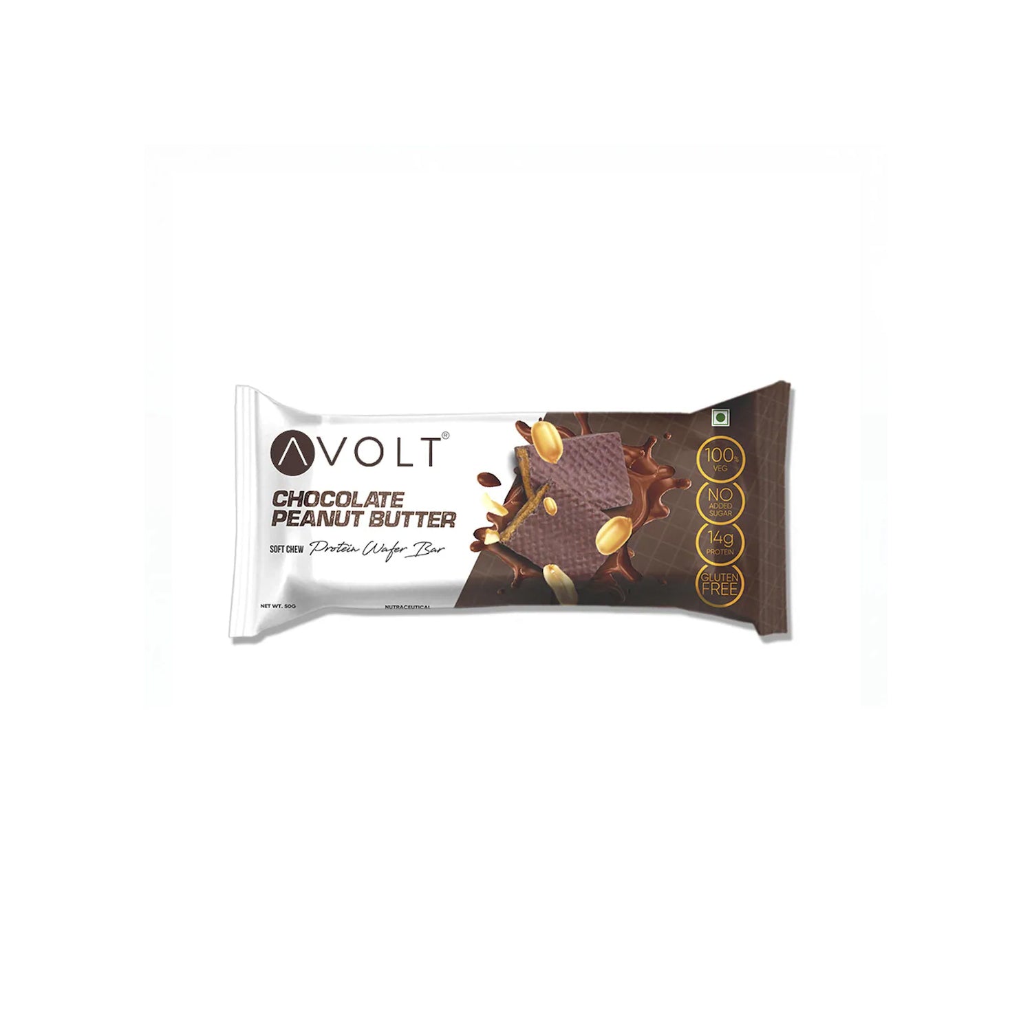 Avolt Chocolate Peanut Butter Bar 50Gm