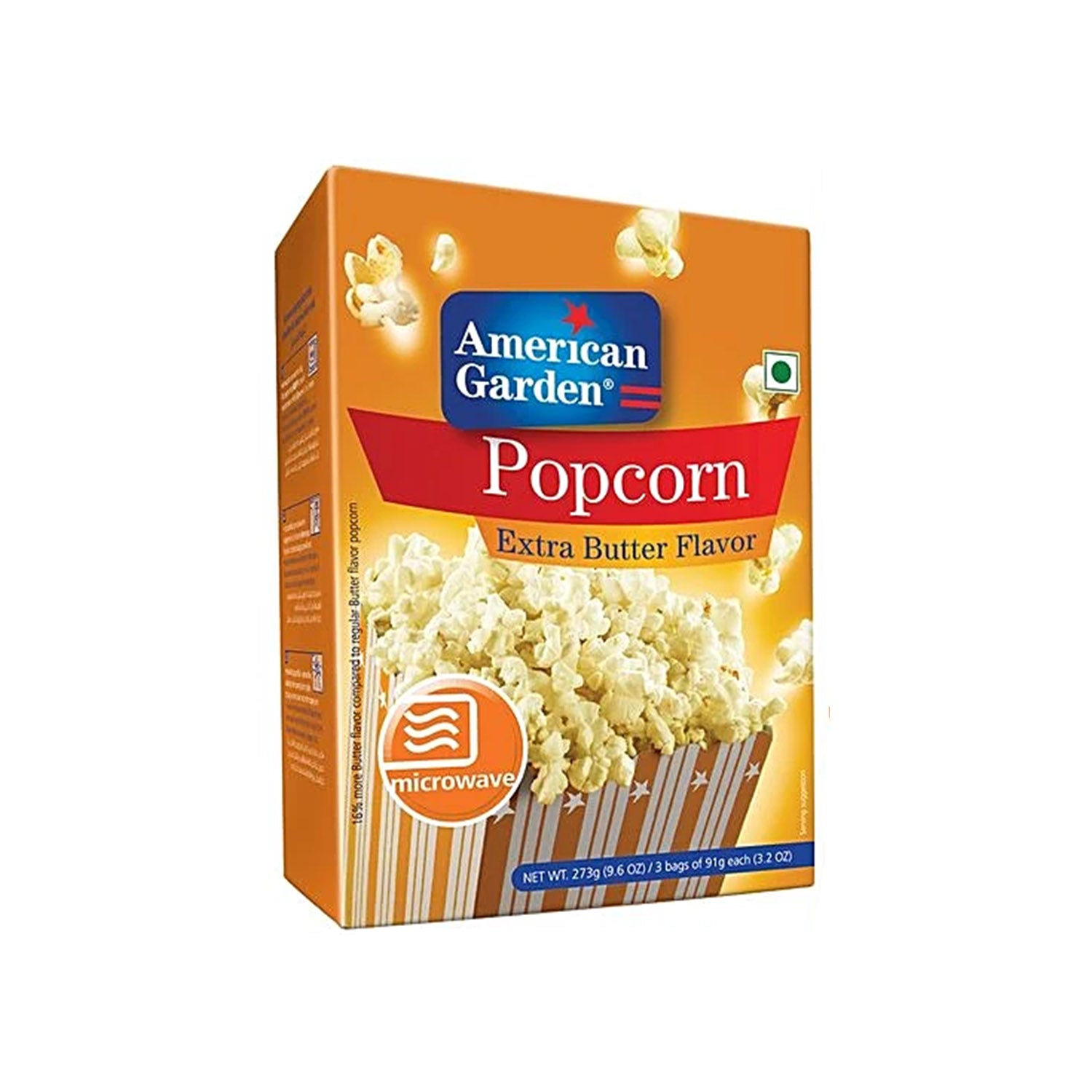American Garden Microwave Popcorn Extra Butter 273Gm Imp