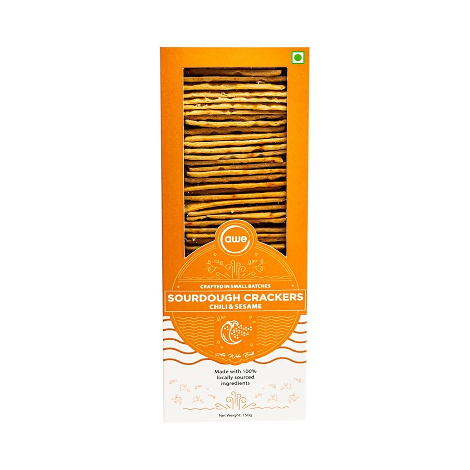 Awe Sourdough Crackers Chili Sesame 150Gm