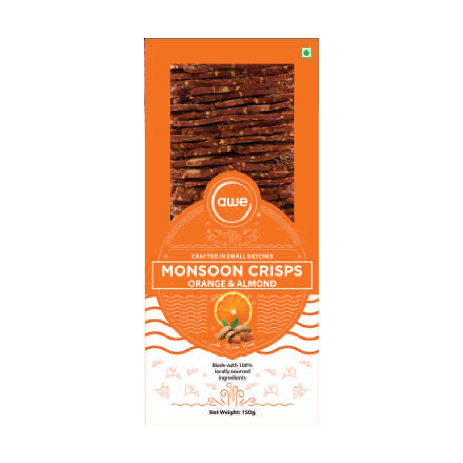 Awe Sourdough Crackers Orange Almond 150Gm