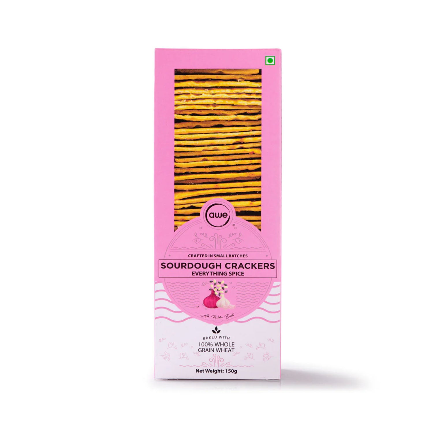 Awe Sourdough Crackers Ww Everything Spice 150Gm
