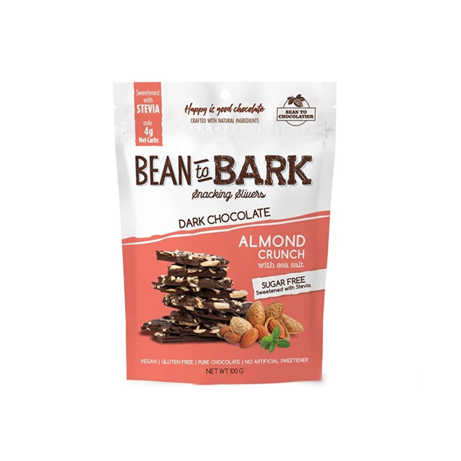 Bean To Bark Sugar Free Almond Crunch 100 Gm