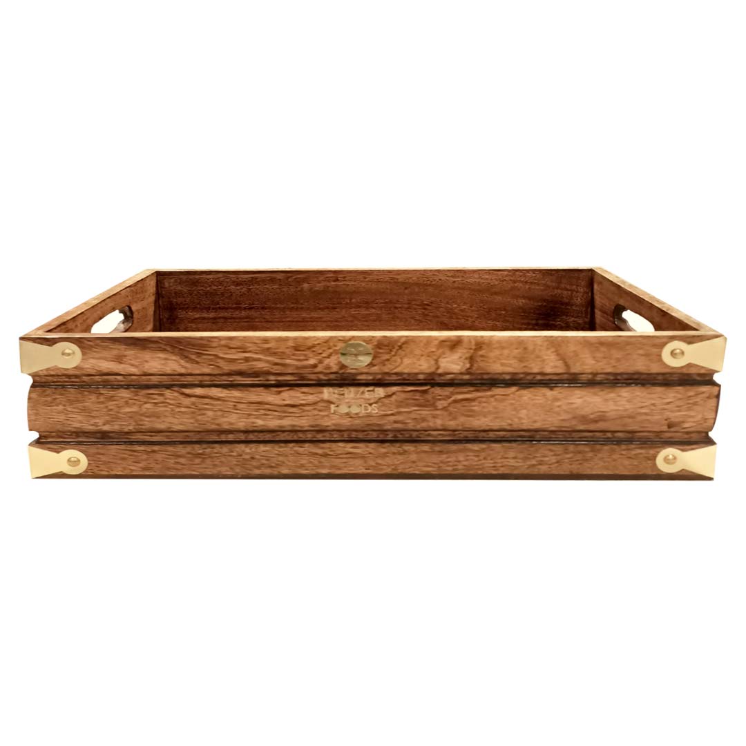 Benzer Dark Brn Wooden Tray Large 1Pcs