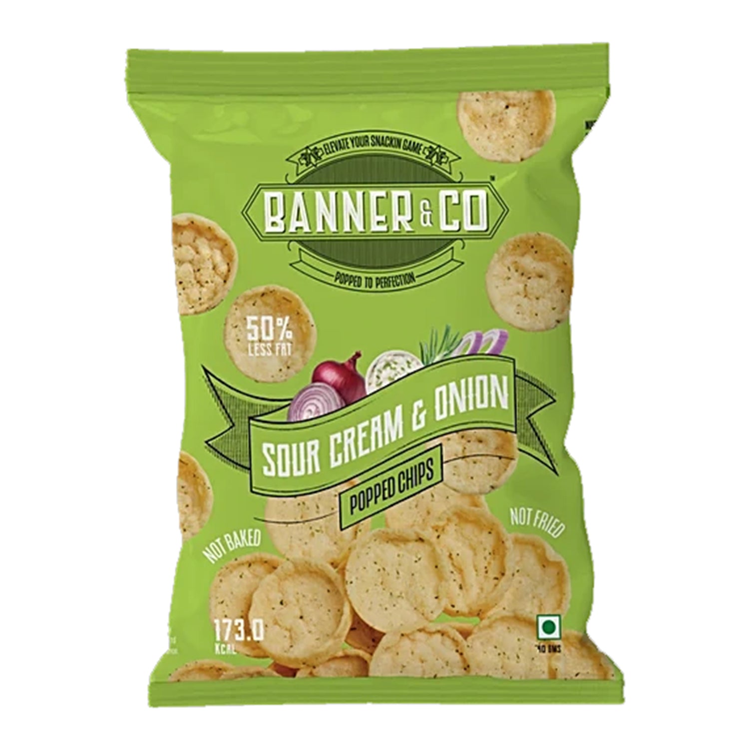 Banner & Co Sour Cream & Onion Popped Potato Chips 40Gm