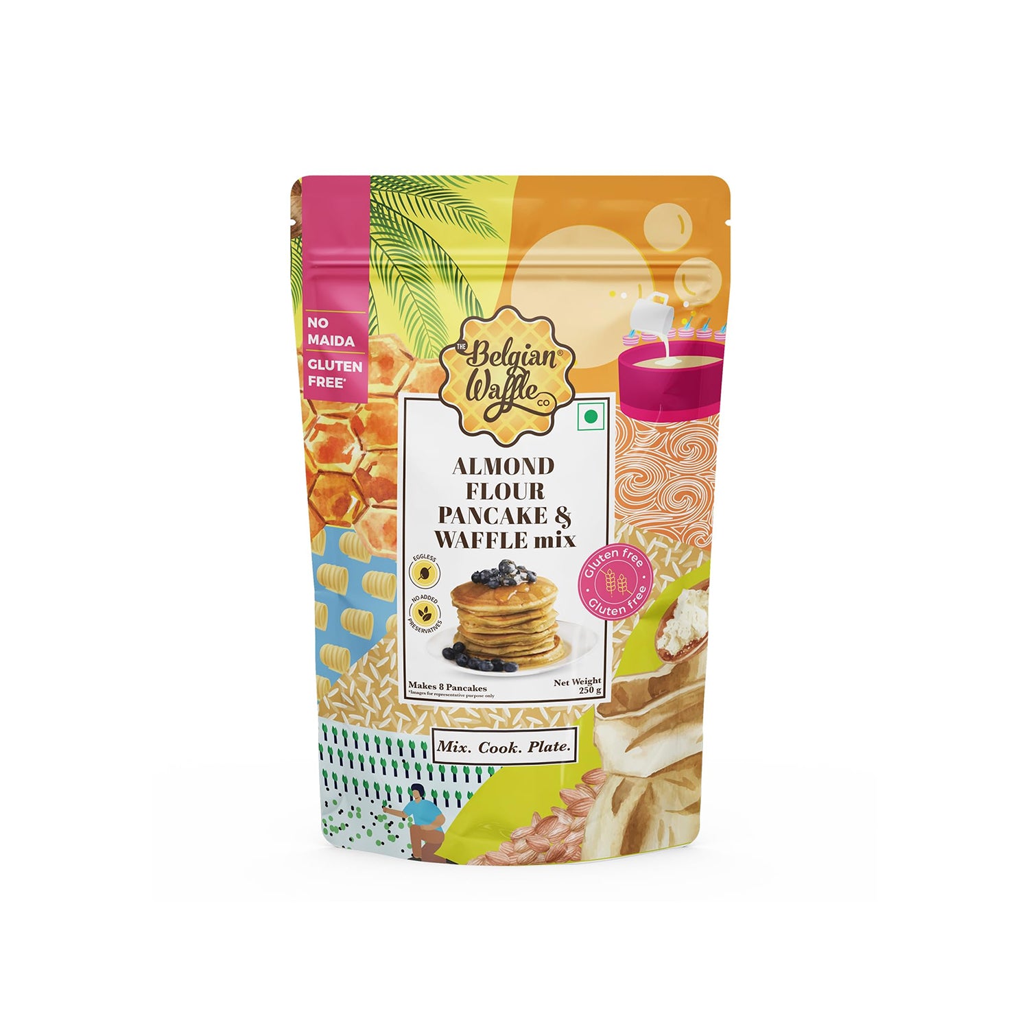 Belgian Waffle Almond Flour Pancake Waffle Mix 250Gm