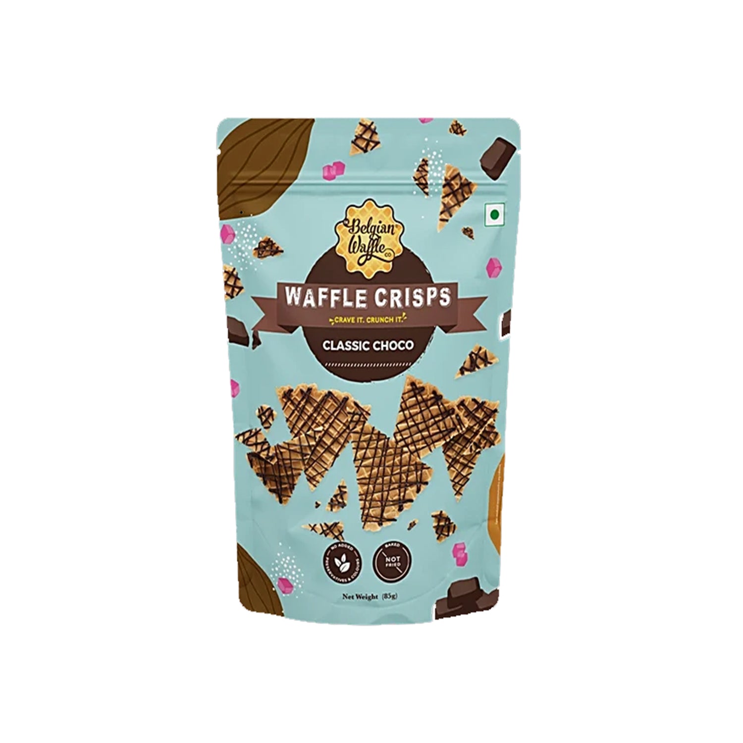 Belgian Waffle Crisps Classic Chocolate 90Gm