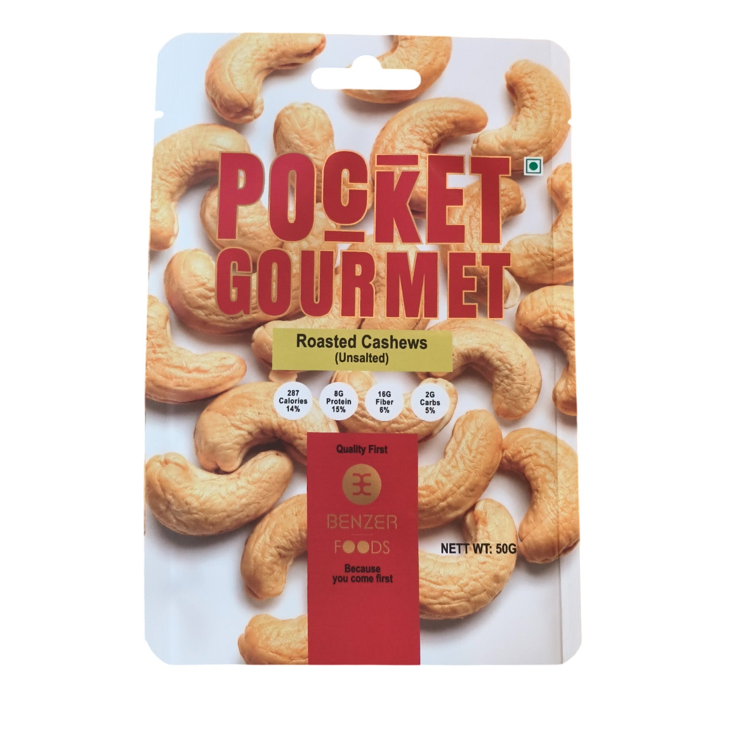Benzer Roasted Cashews Unsalted 50Gm
