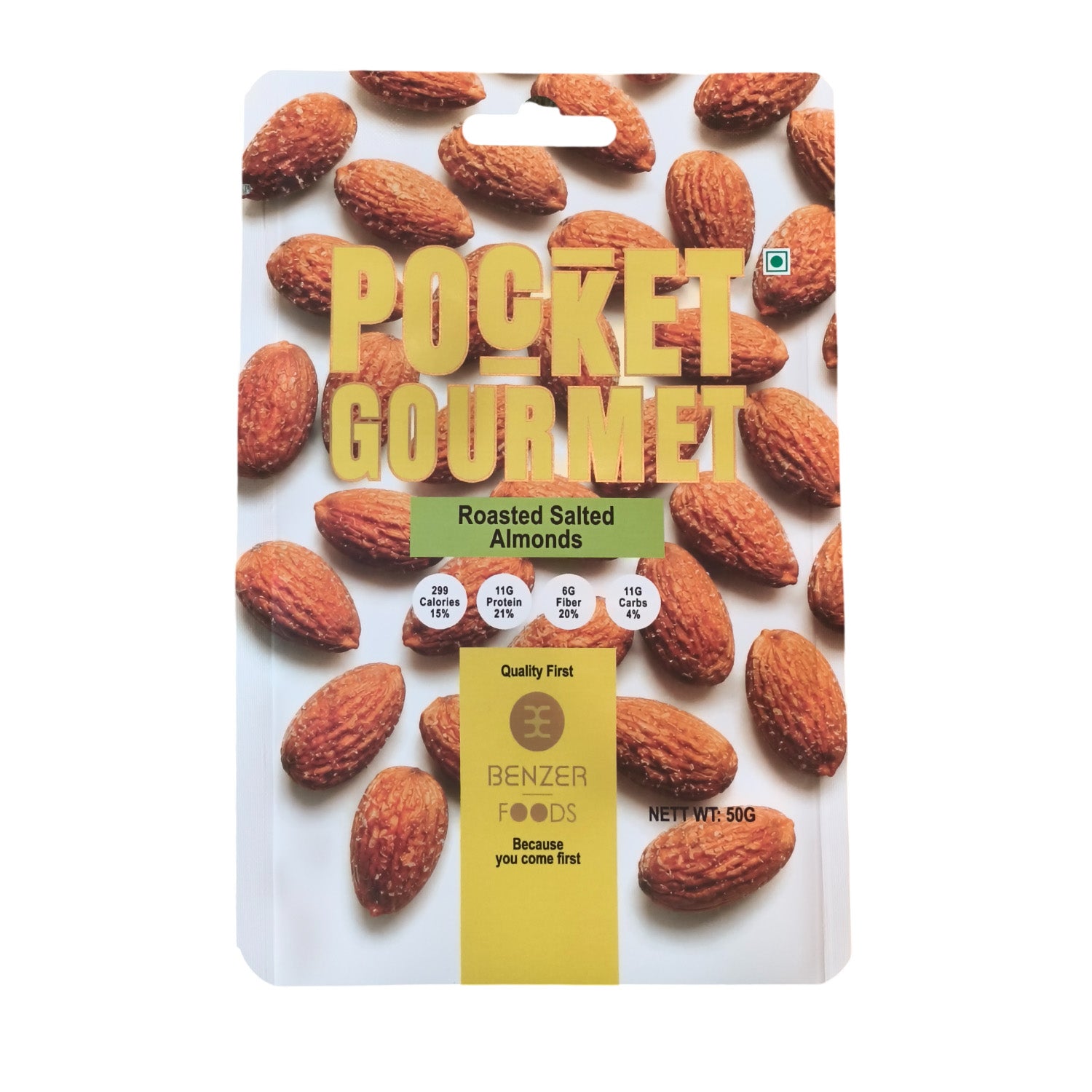 Benzer Roasted Salted Almonds 50Gm