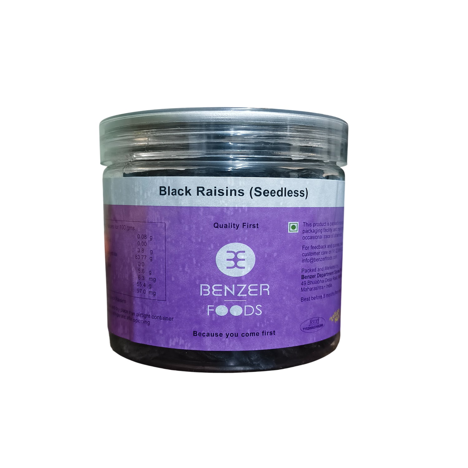 Benzer Black Raisins Seedless Tin 250Gm