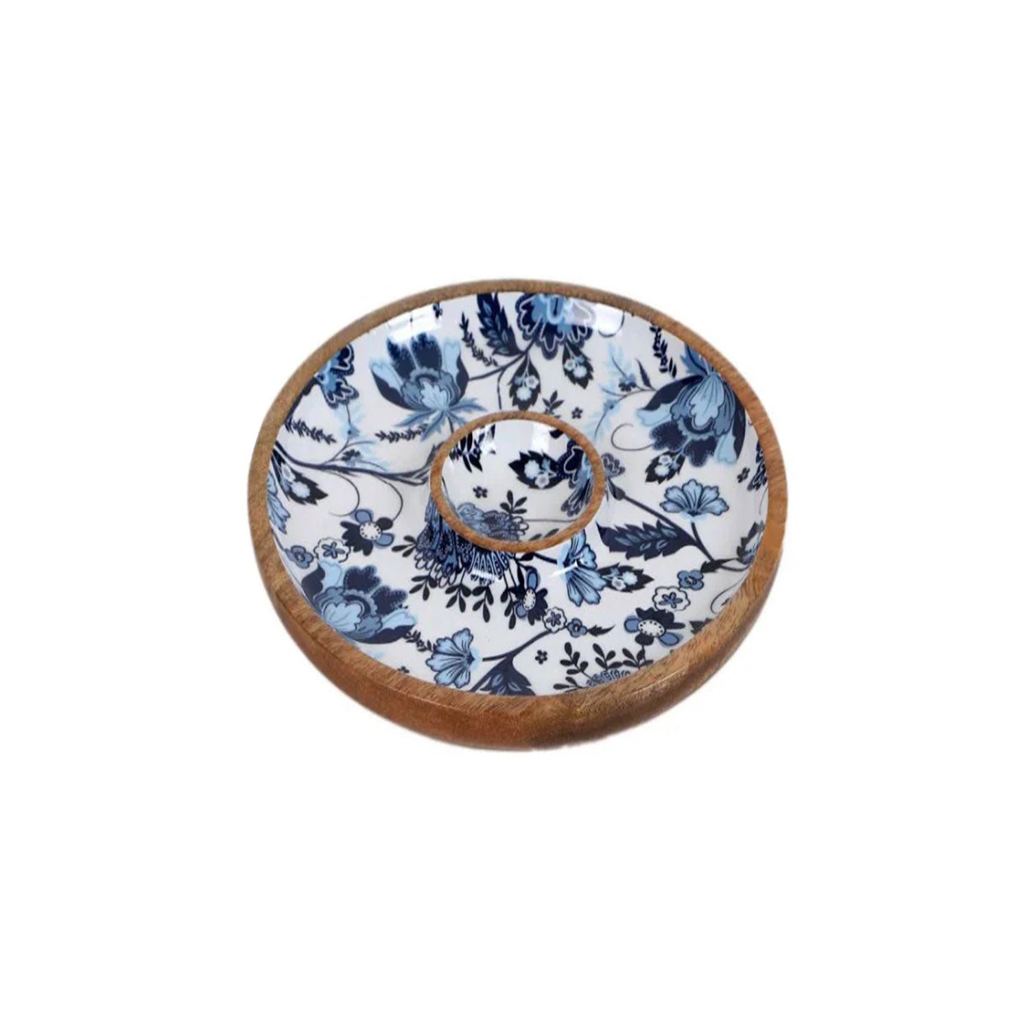 Benzer Mangowood Round Chip And Dip Platter 1 Pc
