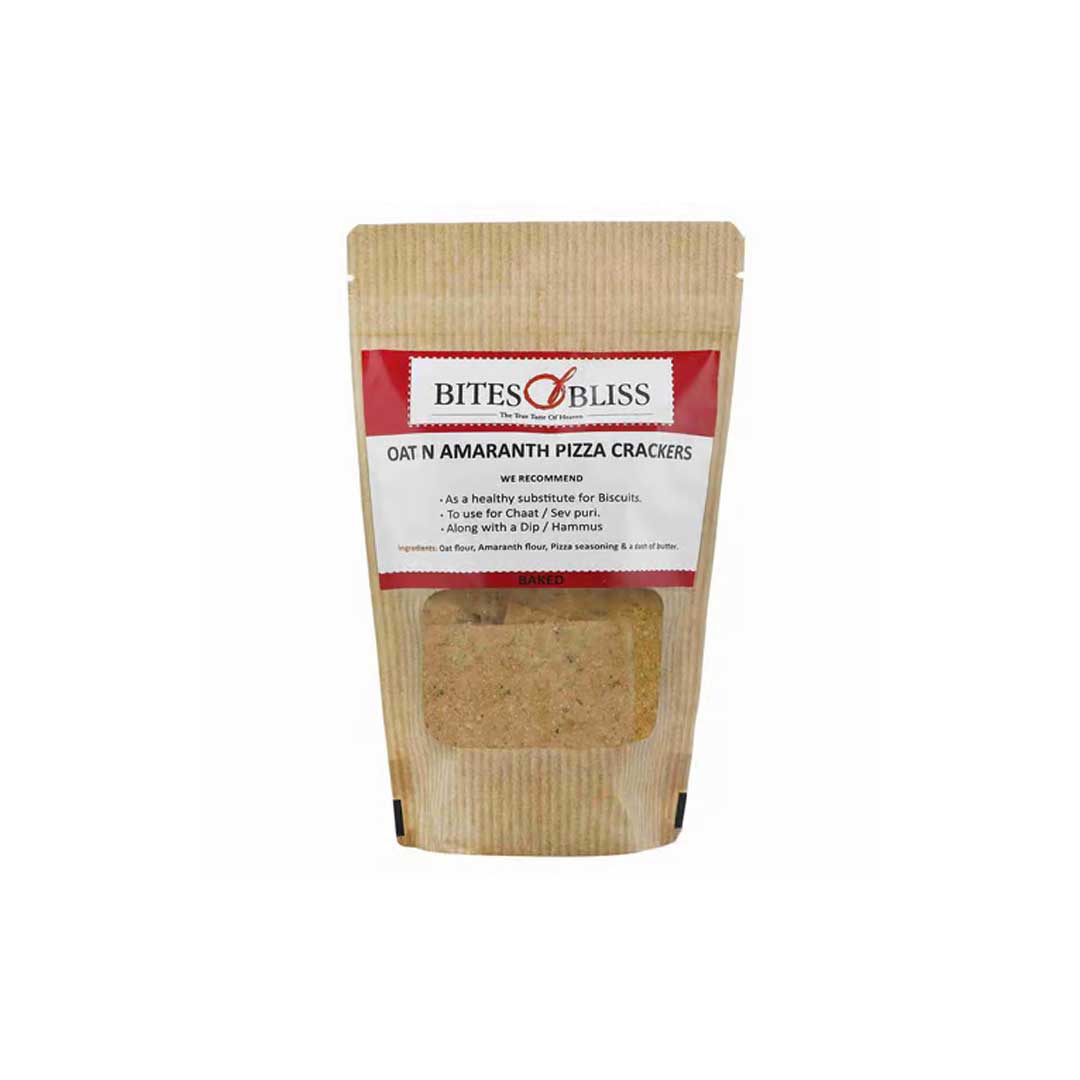 Bites Of Bliss Oat N Amaranth Pizza Crackers 125Gm