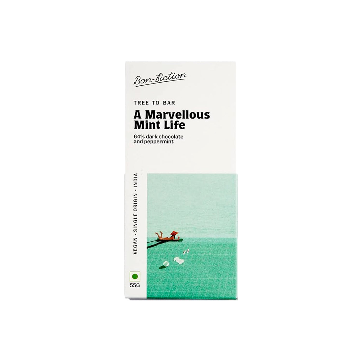 Bon Fiction A Marvellous Mint Life 64% Vegan Bar 55Gm
