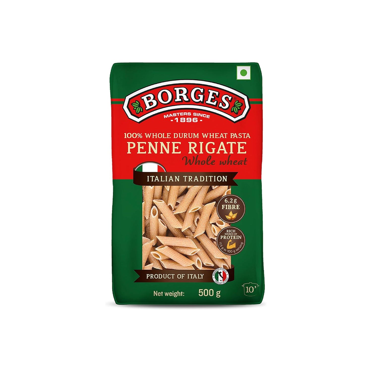 Borges Whole Wheat Penne Rigate 500Gm