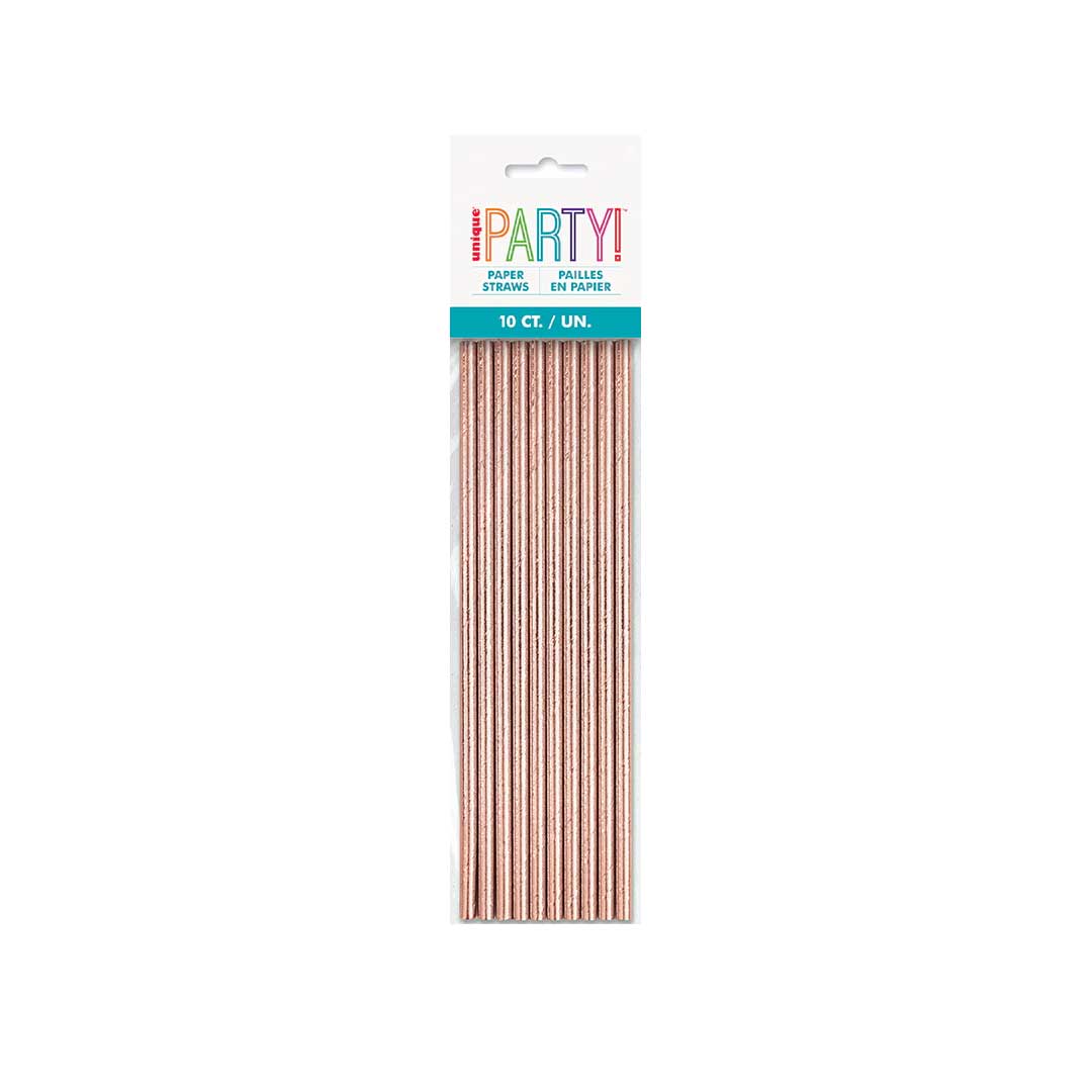 Celebration Essentials Rose Gold Paper Straws 10 Pkt.