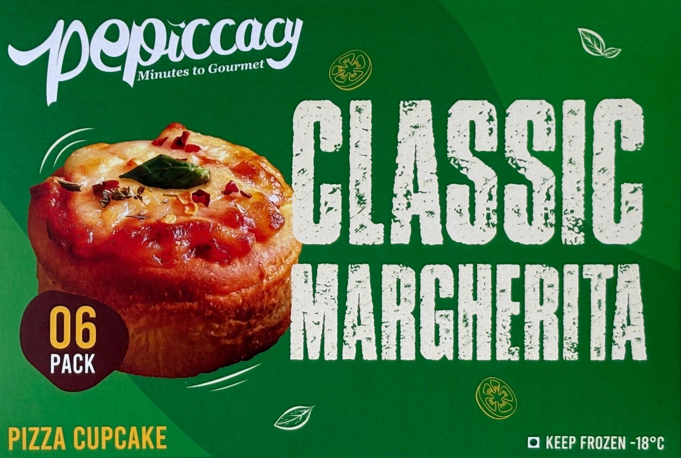 Pepiccacy Pizza Cupcake Margherita 6Pc 1Box