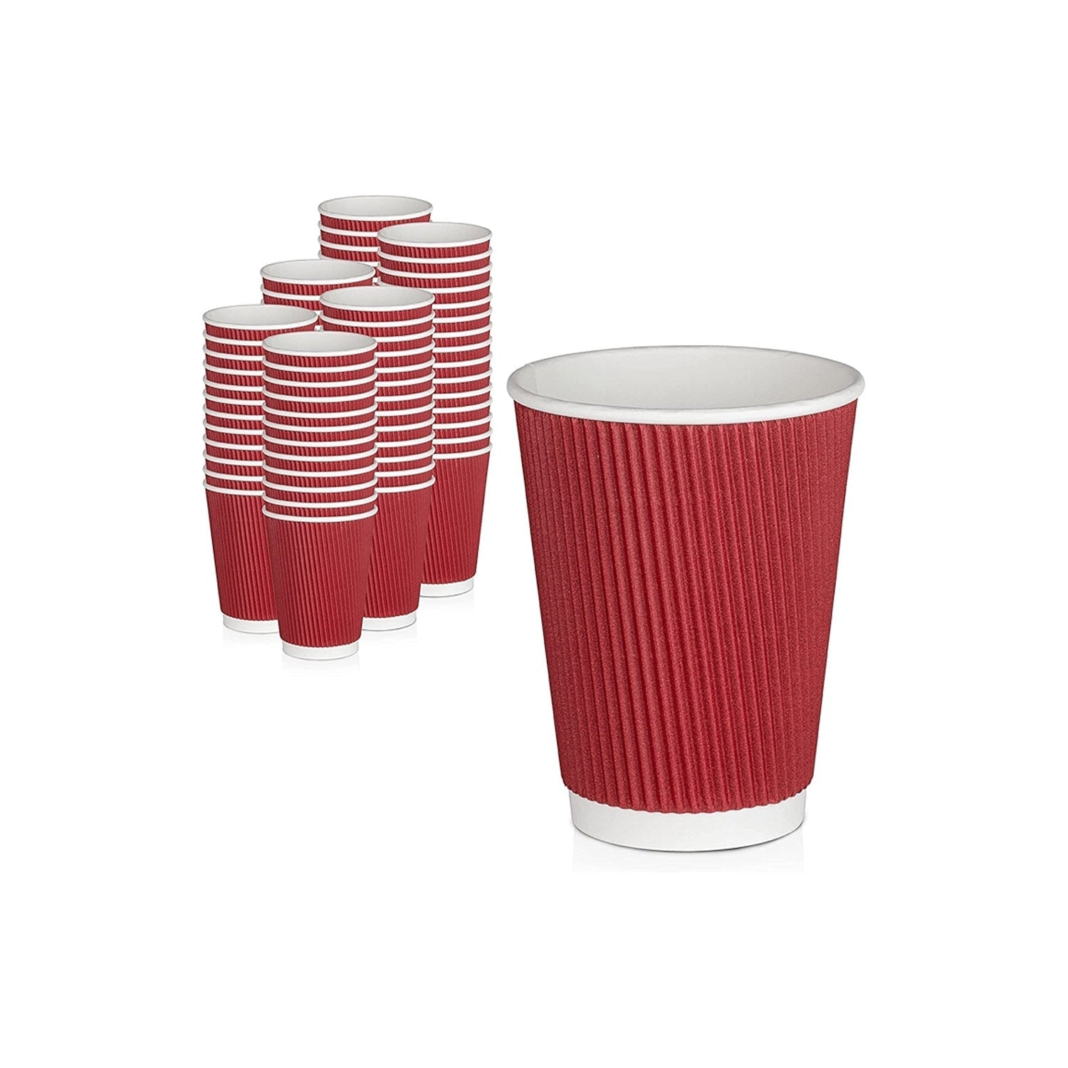 Celebration Red Ripple Paper Glass 10 Pc Imp