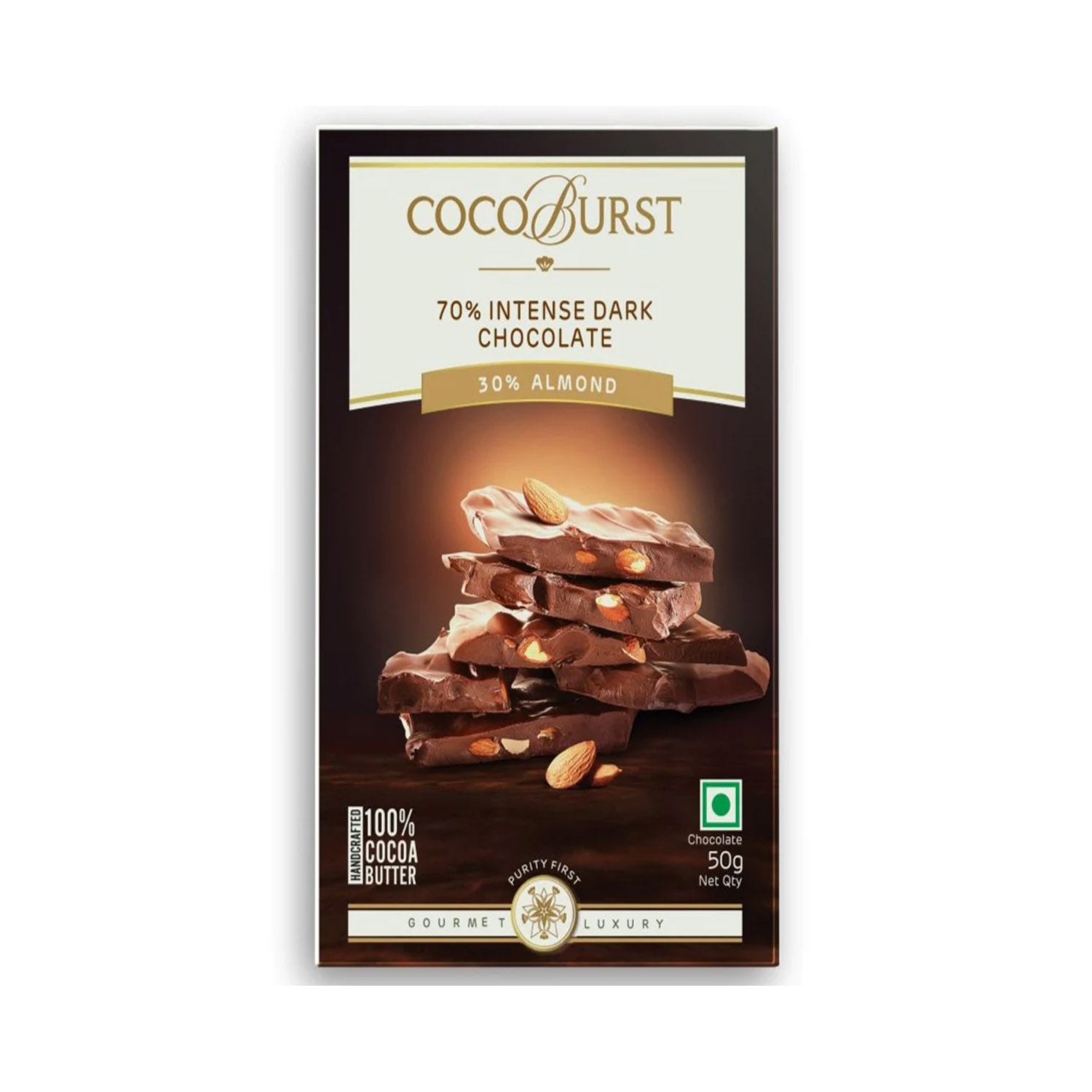 Cocoburst 30 Almond 70 Intense Dark Chocolate 100Gm