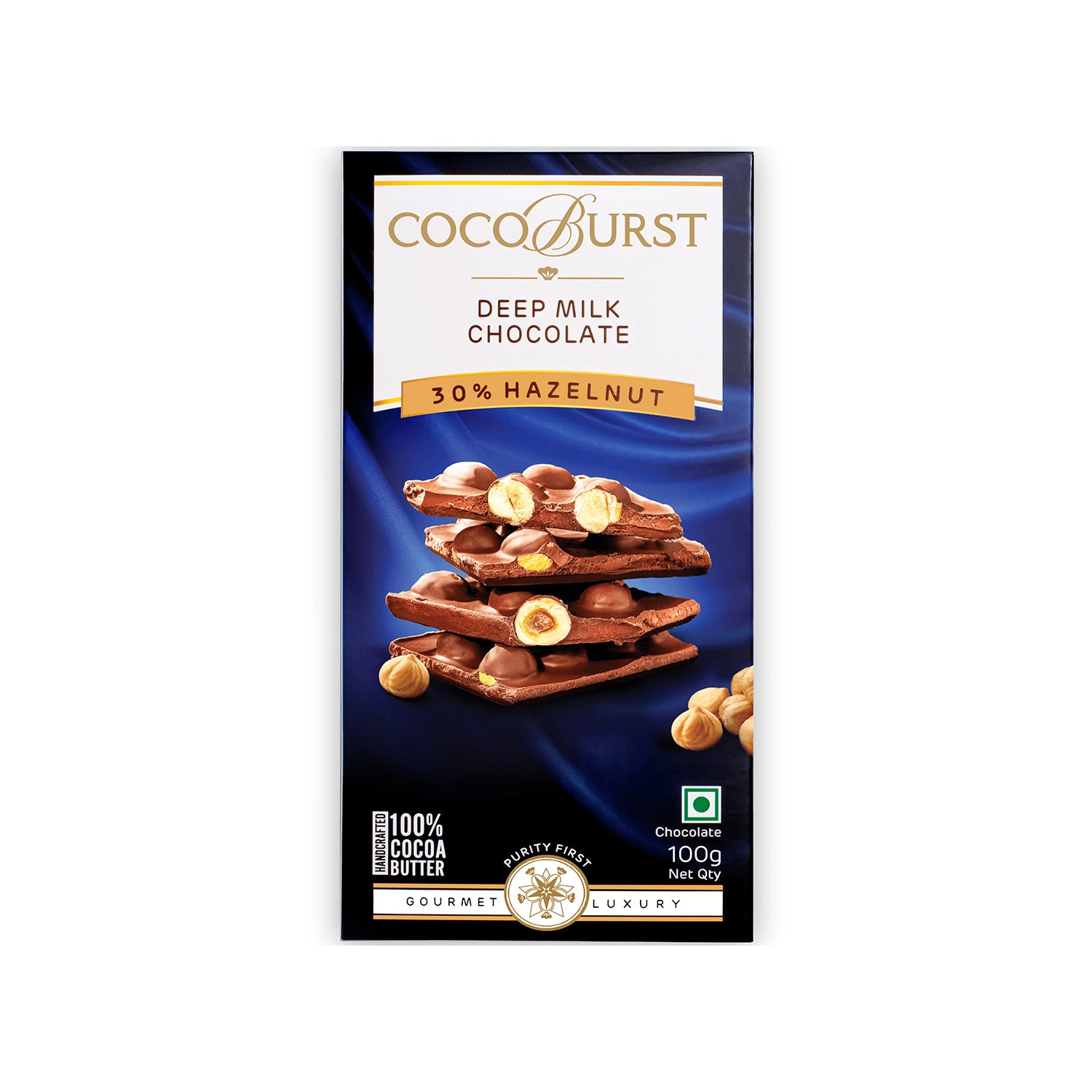 Cocoburst 30% Hazelnut Deep Milk Chocolate 100Gm