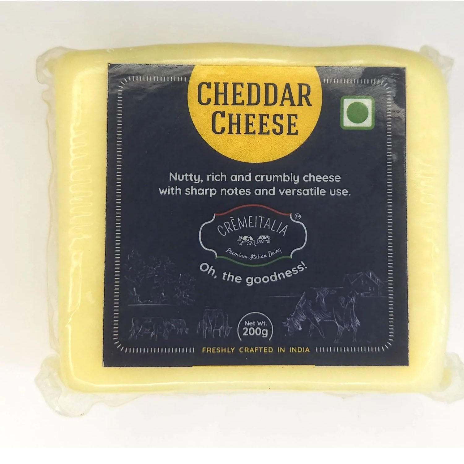 Cremeitalia Cheddar Cheese Blk Pkt 200Gm