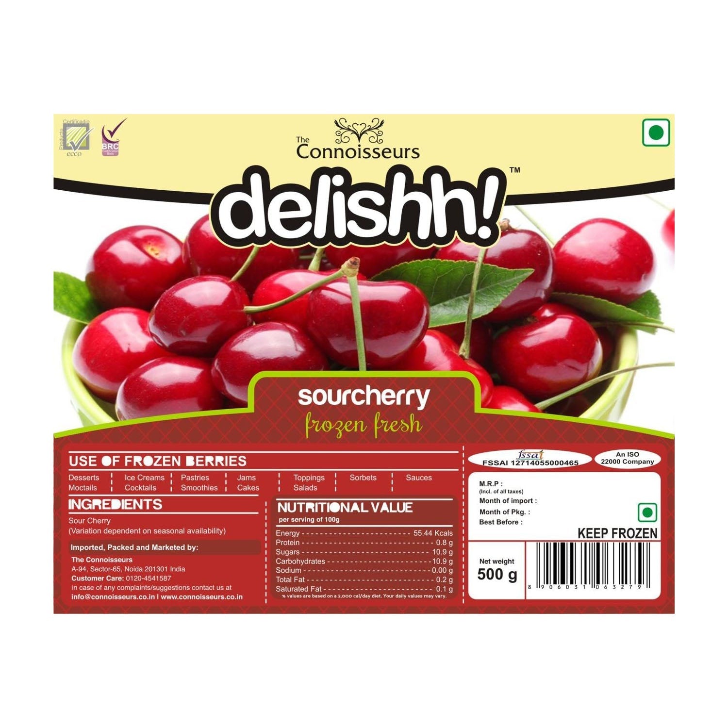 Delishh Sourcherry Berries 500Gm