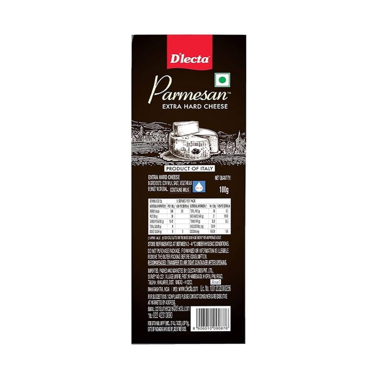 Dlecta Parmesan Extra Hard Cheese Bock 100Gm