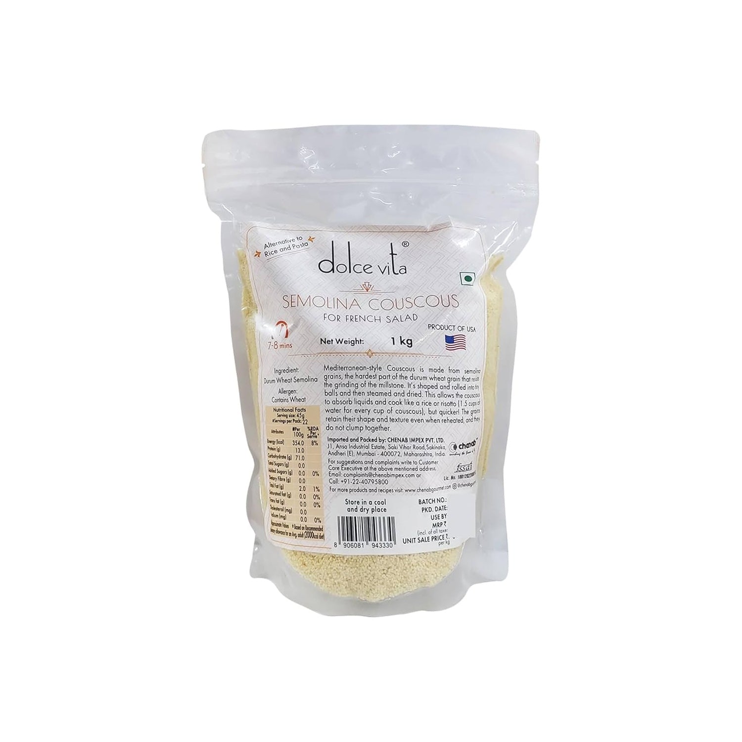 Dolce Vita Semolina Couscous 500Gm
