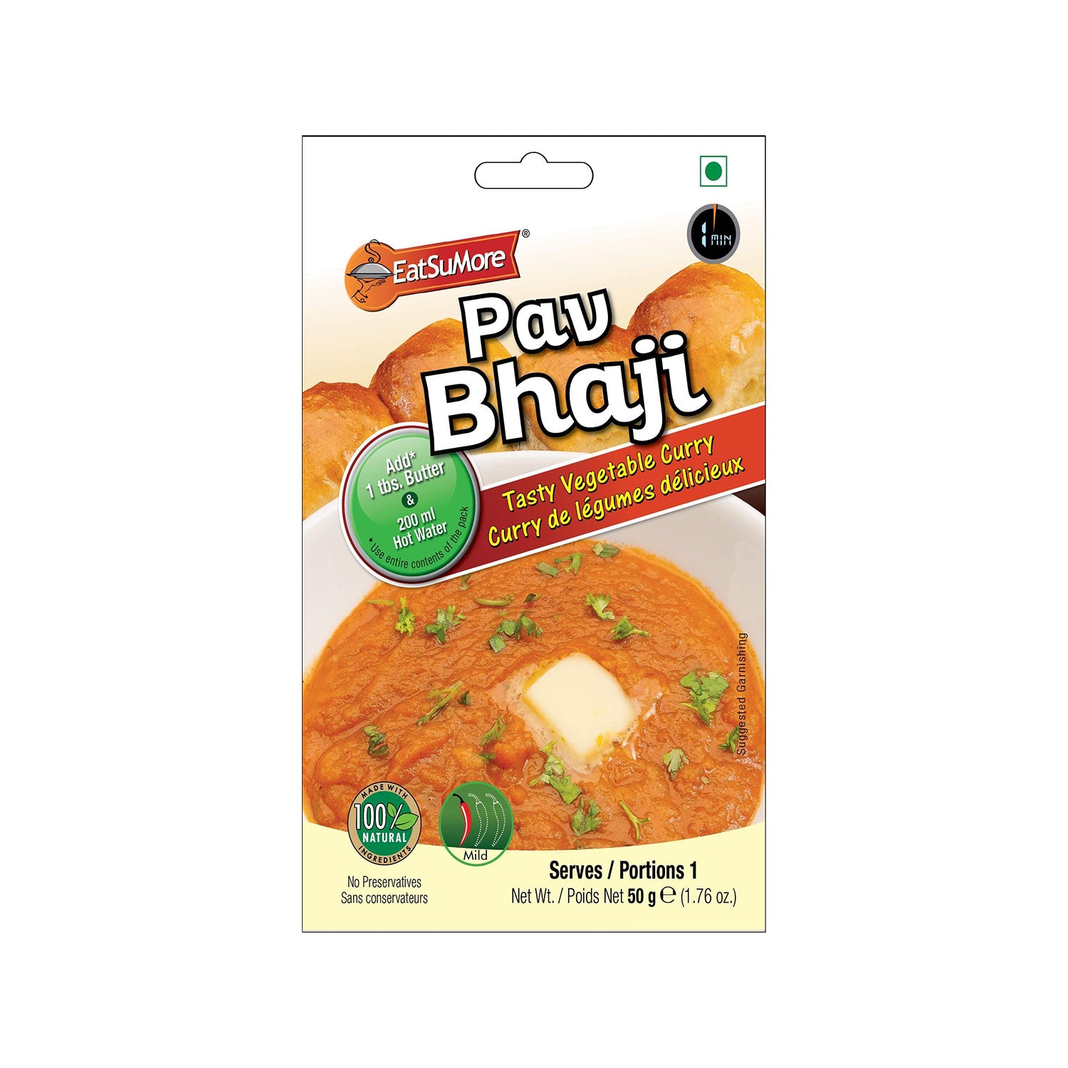 Eatsumore Pav Bhaji Jain 58Gm
