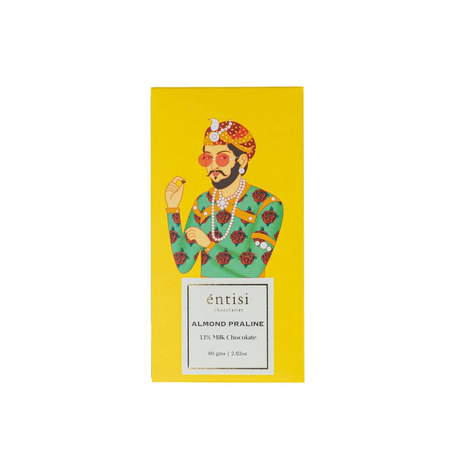 Entisi Almond Praline 37 Milk Choco Bar 80Gm