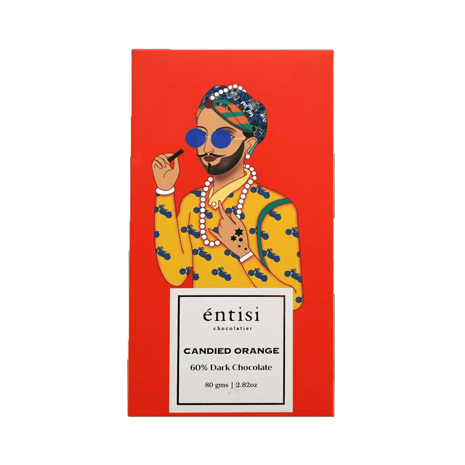 Entisi Candied Orange 60 Dark Choco Bar 80Gm