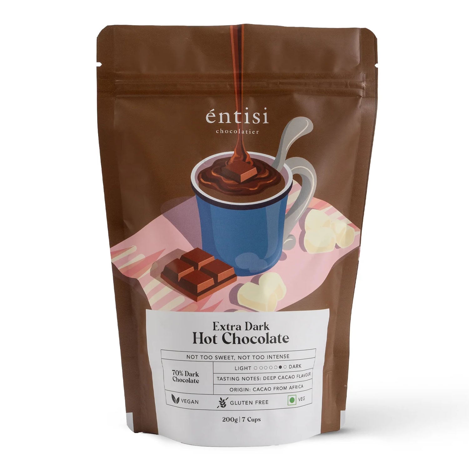 Entisi Extra Dark Hot Chocolate 200Gm