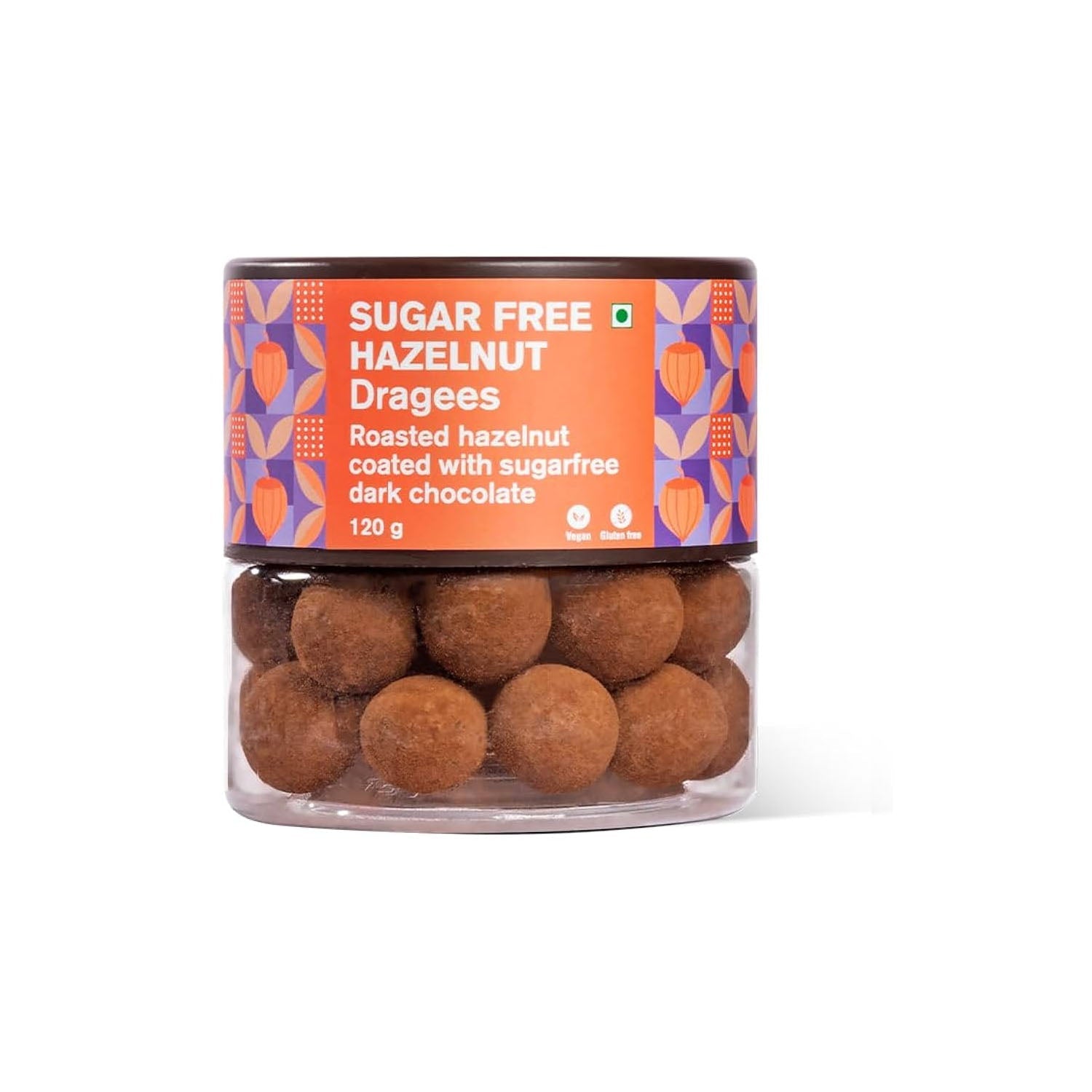 Entisi Sugar Free Hazelnut Dragees Choco 120Gm