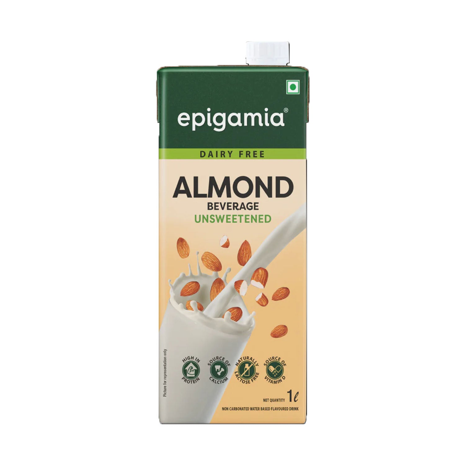 Epigamia Dairy Free Almond Milk Unsweeted 1Ltr