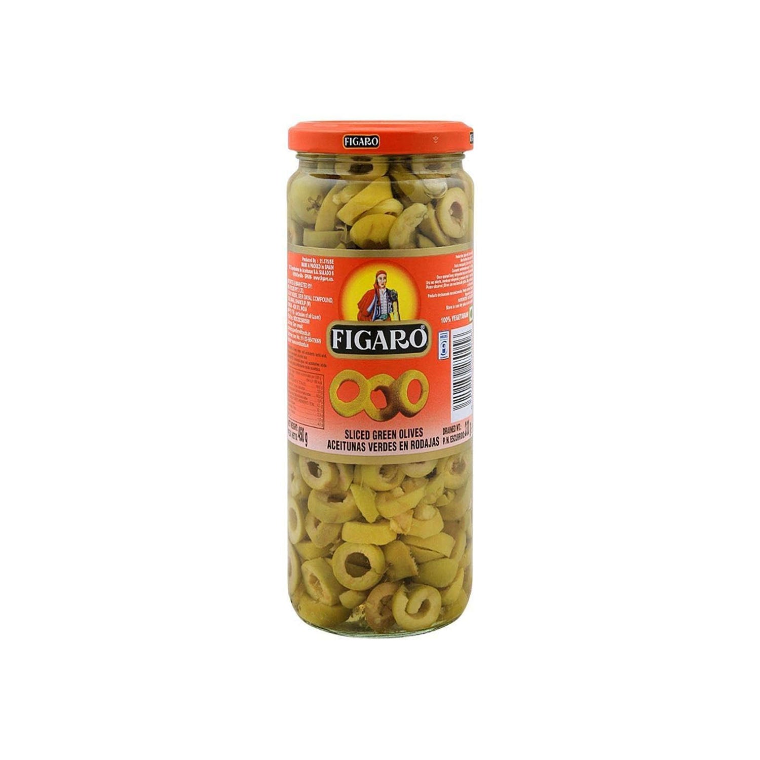Figaro Olives Green Sliced 450Gm