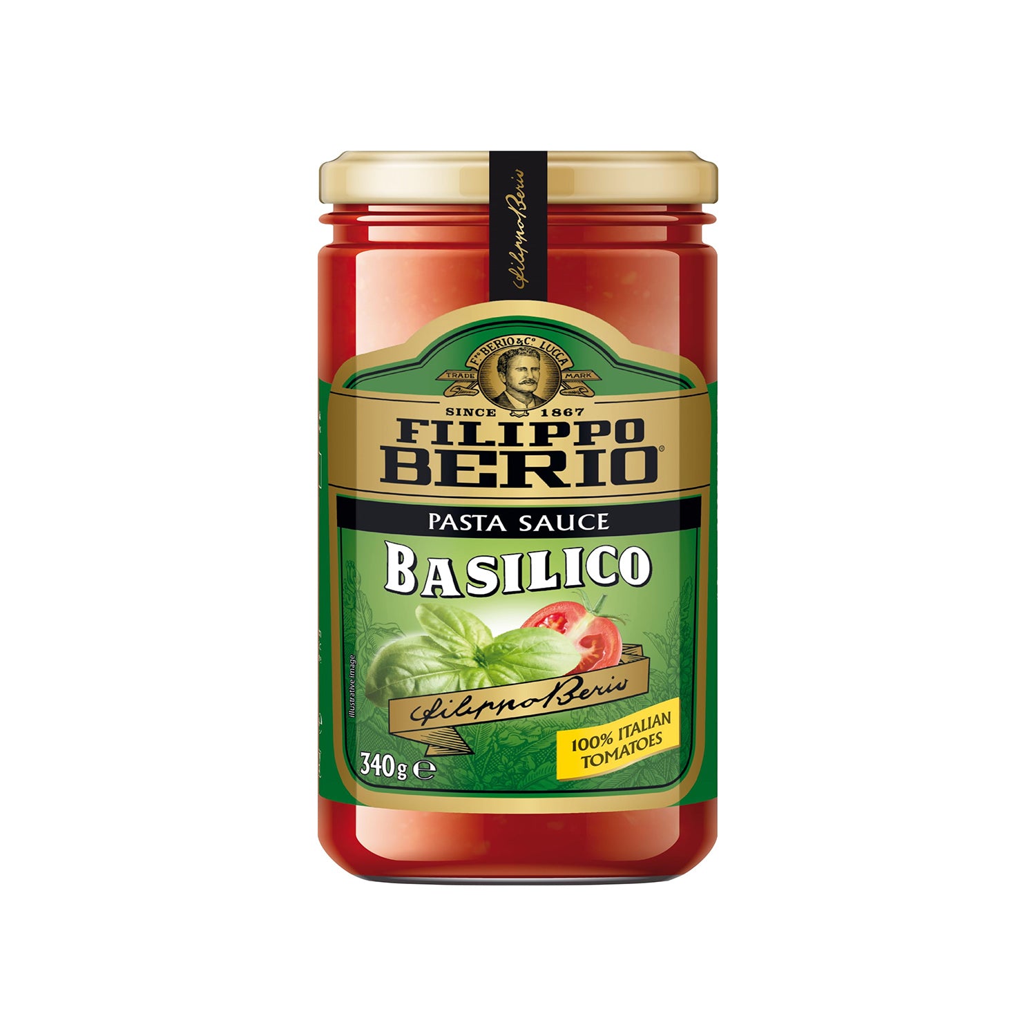 Filippo Berio Basil Pasta Sauce 340Gm