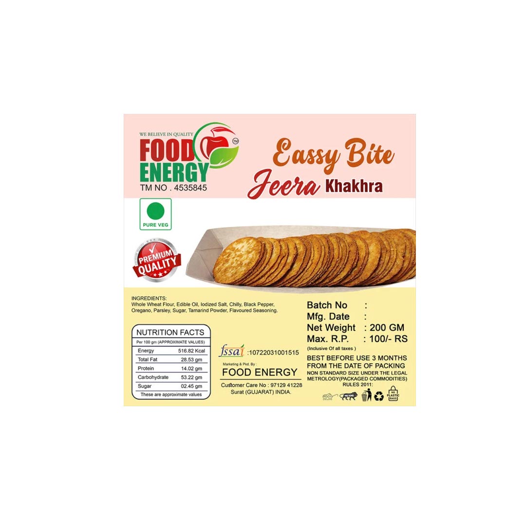 Food Energy Easy Bite Jeera Khakhra 200Gm