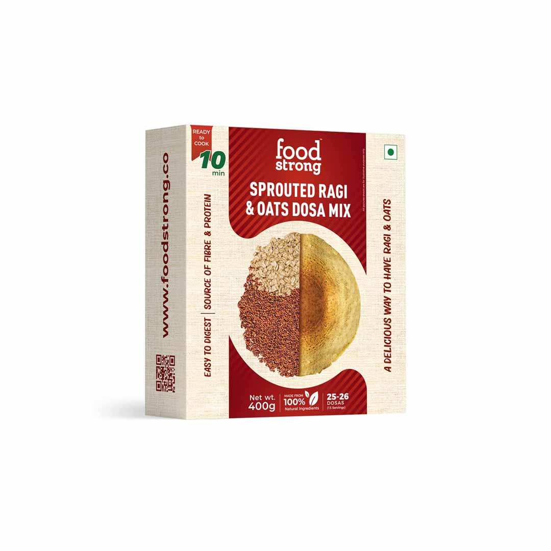 Food Strong Aprouted Ragi Oats Dosa Mix 400Gm