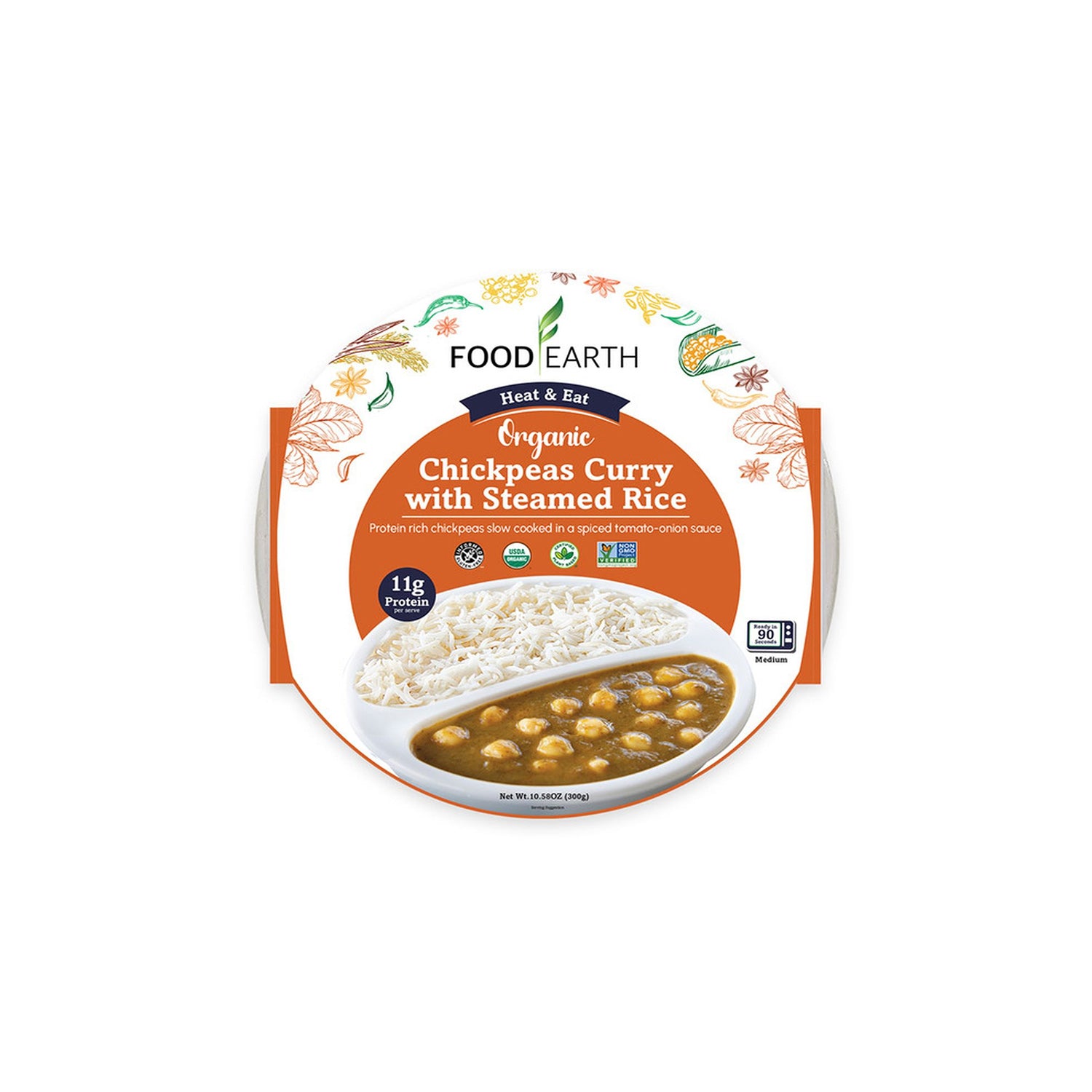Food Earth Chickpeas Curry With Steamed Rice 300Gm