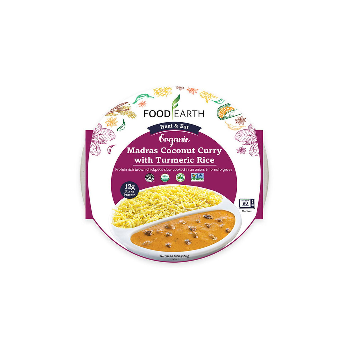 Food Earth Madras Coconut Curry With Turmeric Rice 300Gm – Benzer Foods