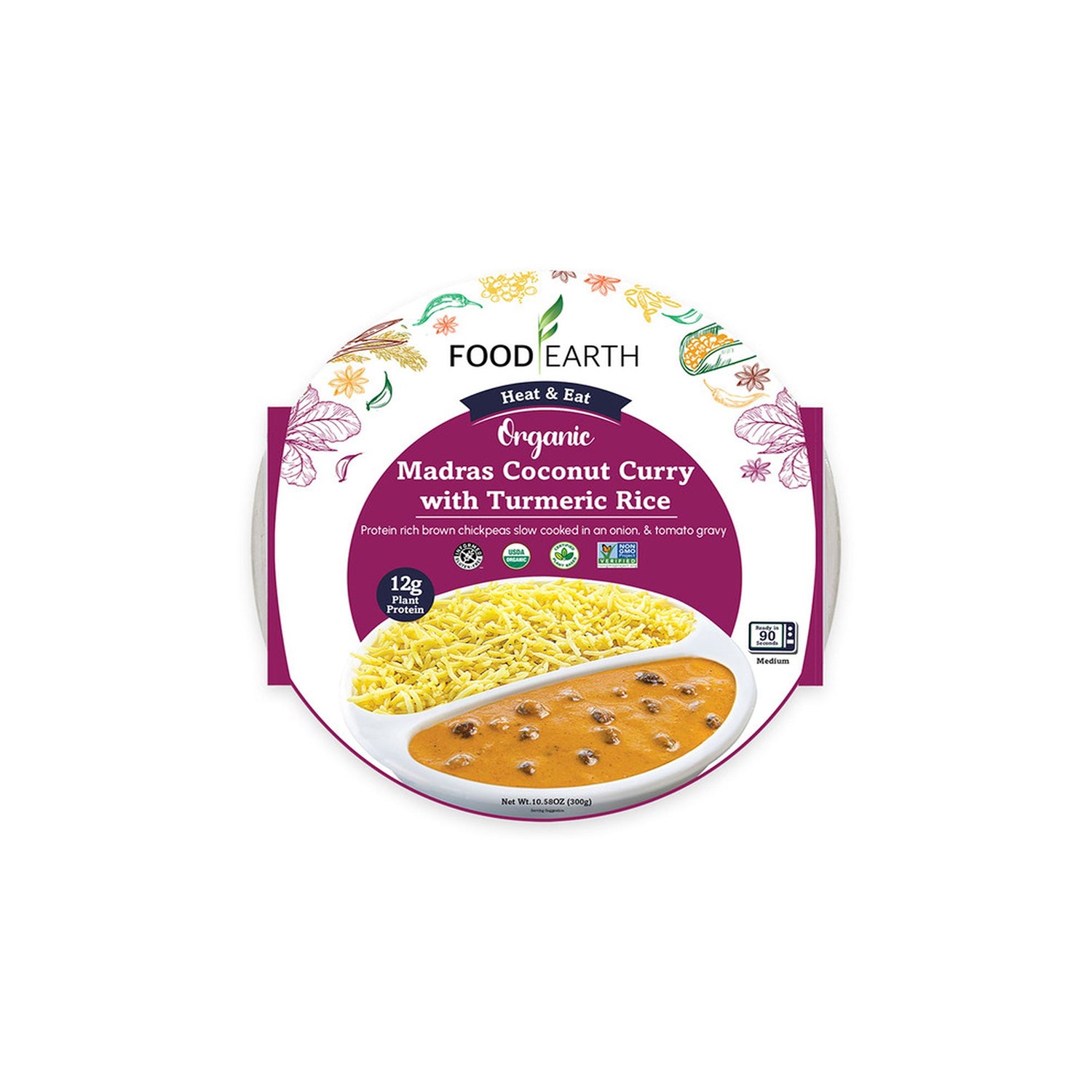 Food Earth Madras Coconut Curry With Turmeric Rice 300Gm
