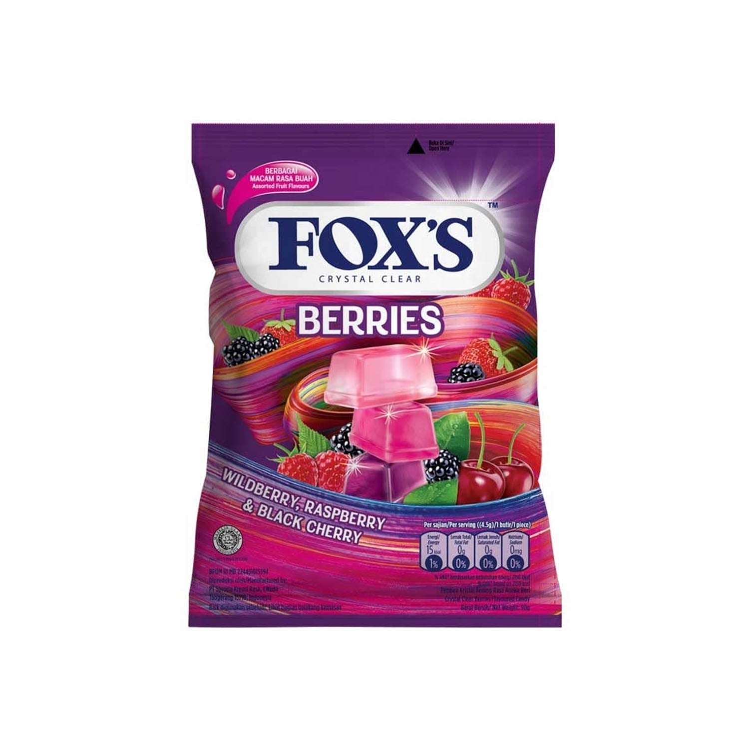 Foxs Crystal Clear Berries Pouch 90Gm