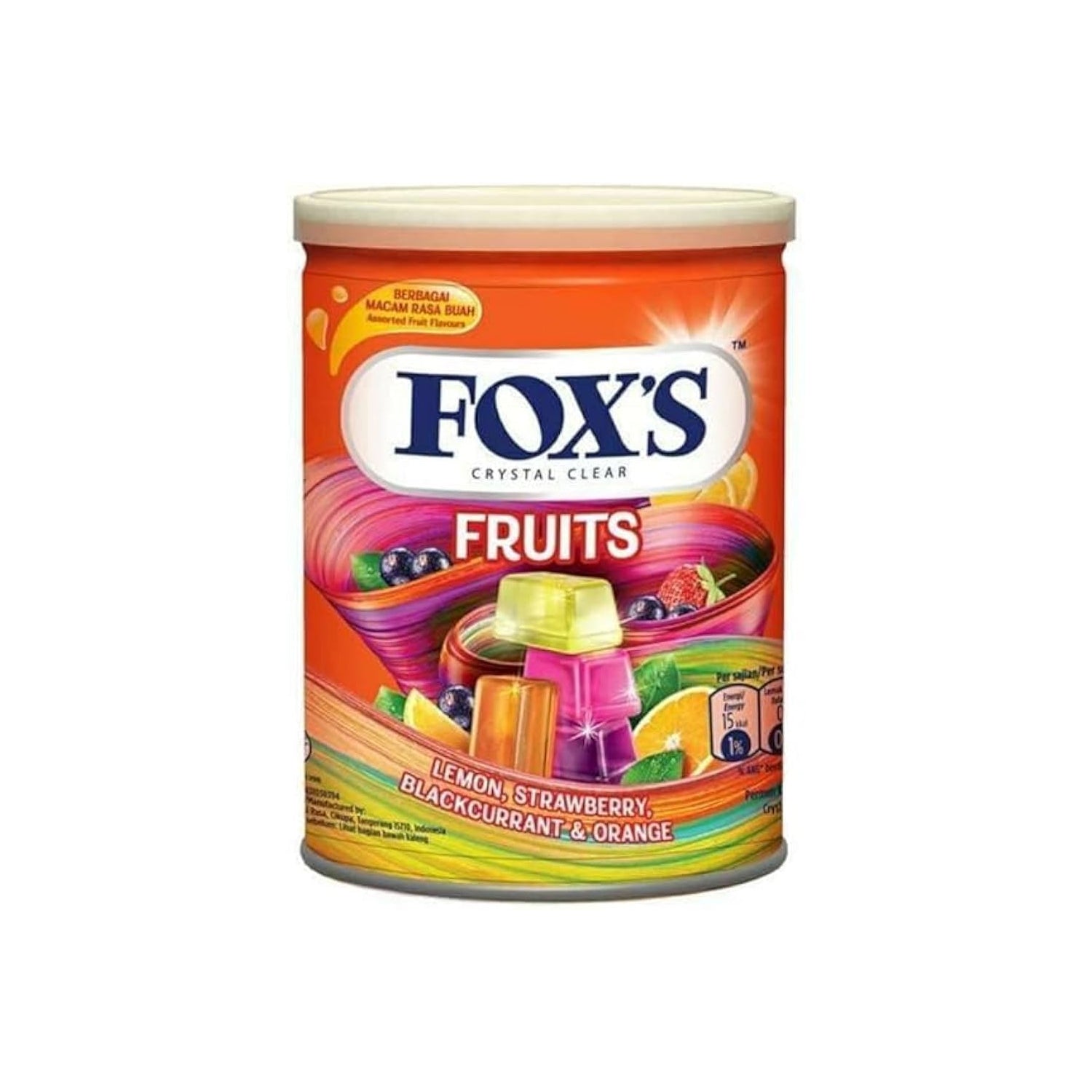 Foxs Crystal Clear Fruits Candies Tin 180Gm