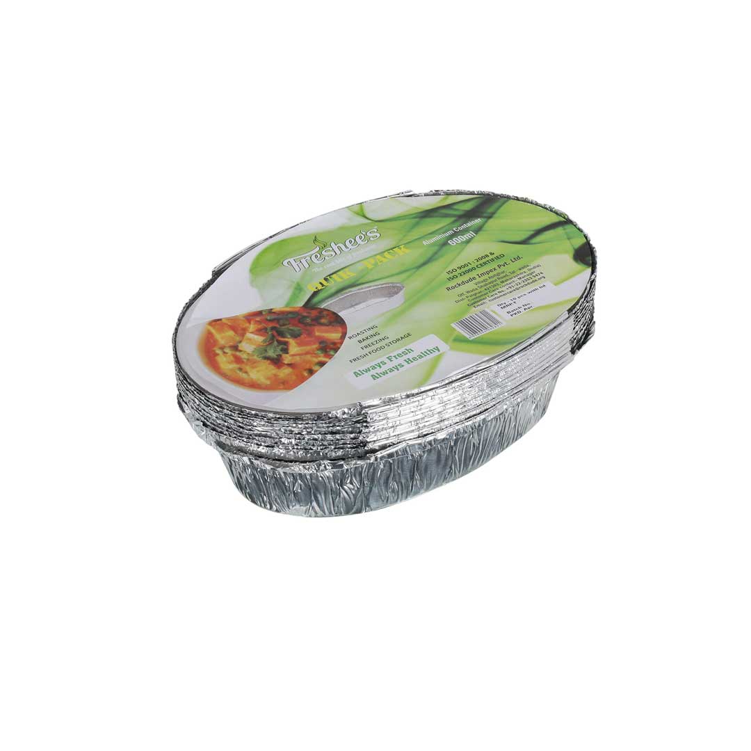 Freshee Aluminium Container 600Ml 10 Pcs