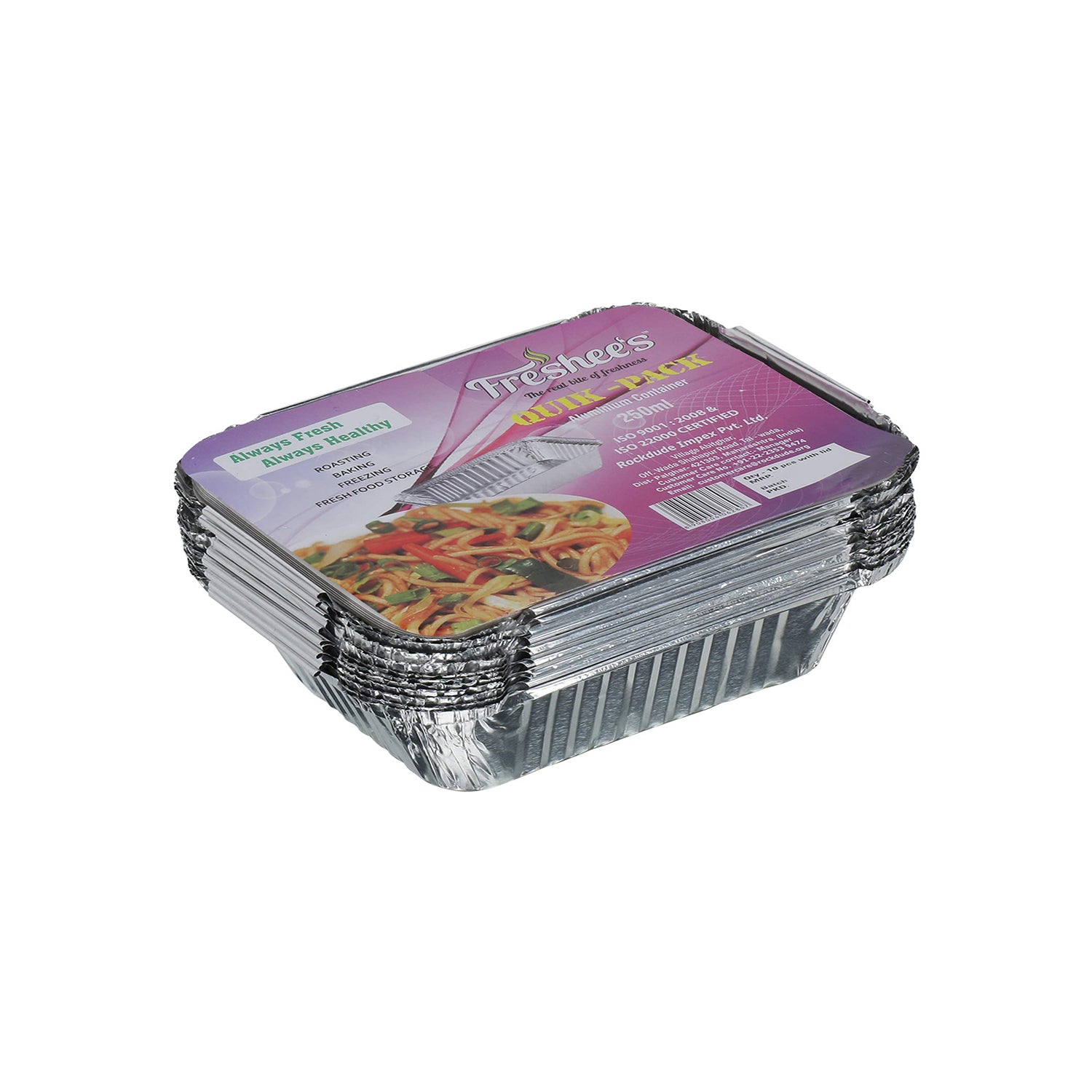 Freshee Aluminium Container 250Ml (10 Pcs)