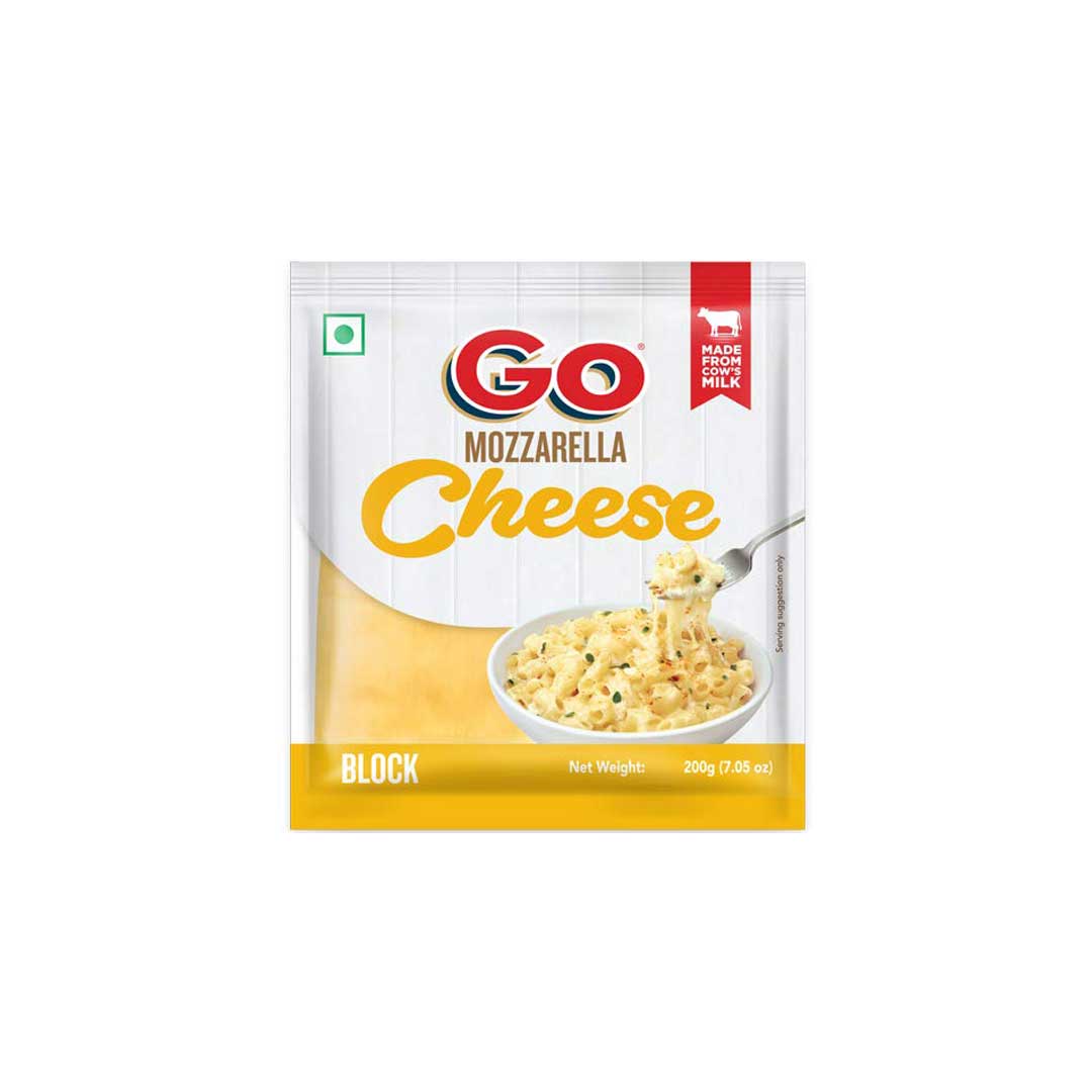 Go Mozzarella Block Cheese 200Gm