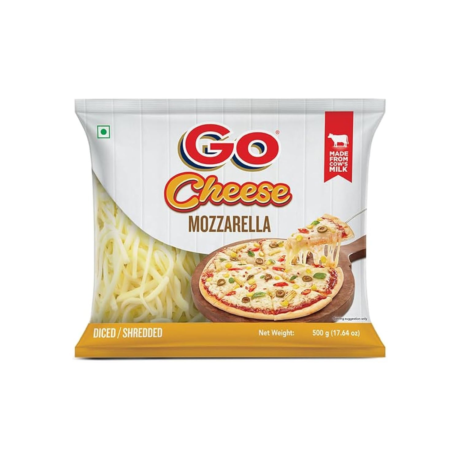 Go Mozzarella Shreeded Cheese Diced 500Gm