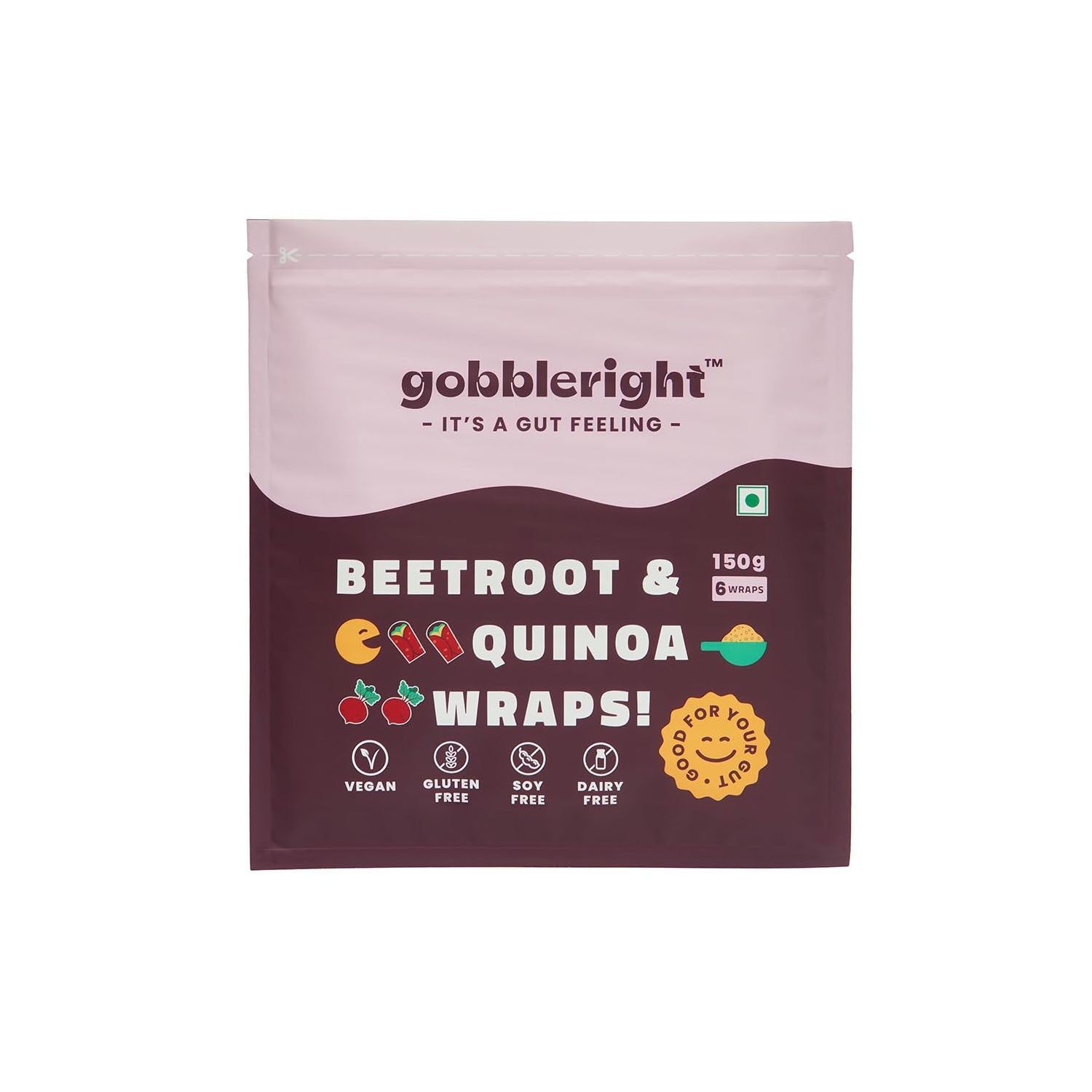 Gobbleright Beetroot Quinos Wraps 150Gm