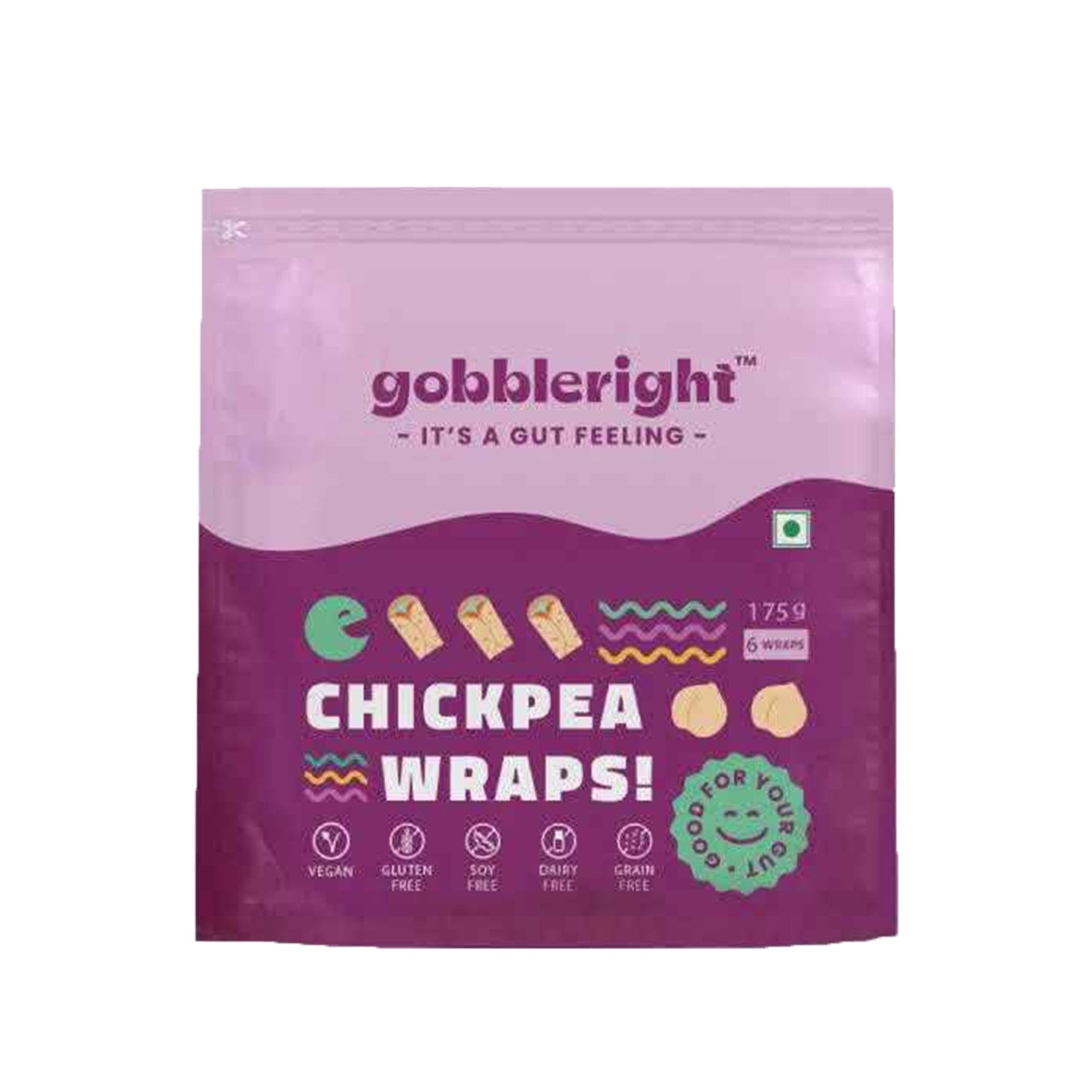 Gobbleright Chickpea Wraps 175Gm